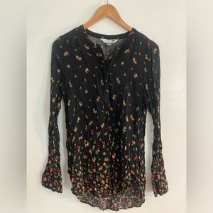 Black Floral Old Navy Tunic Shirt